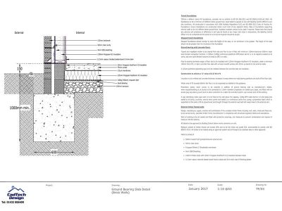 ground bearing slab with brick walls