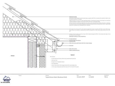 typical eaves detail with render wall finish