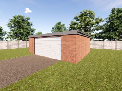 double brick garage with flat roof