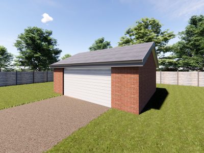 double brick garage with gable roof