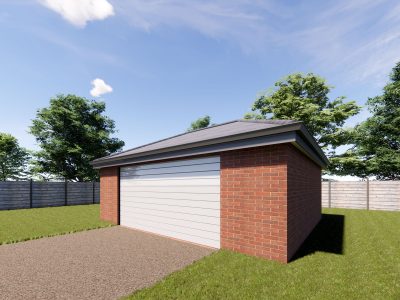 double brick garage with hip roof