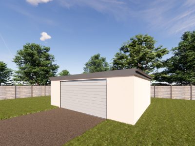 double rendered garage with flat roof