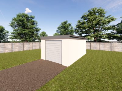 single rendered garage with flat roof