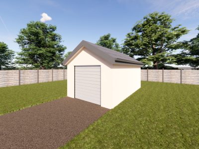 single rendered garage with front to back gable roof